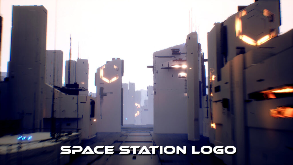 Futuristic Space Station Logo Reveal motion graphics after effects template 